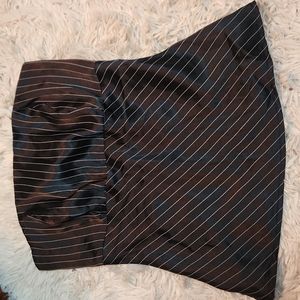 Black Silky Pinstripe Tube Top